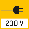 Alimentatore integrato nella bilancia. 230V 50Hz in Germania. Su richiesta anche standard GB, AUS o USA